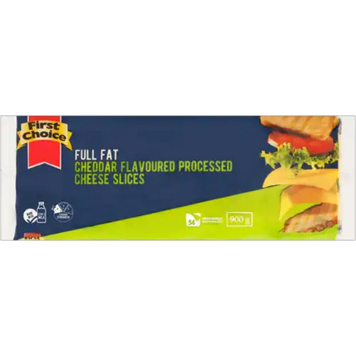 Image of First Choice Cheddar Flavoured Full Fat Processed Cheese Slices 54 Pack