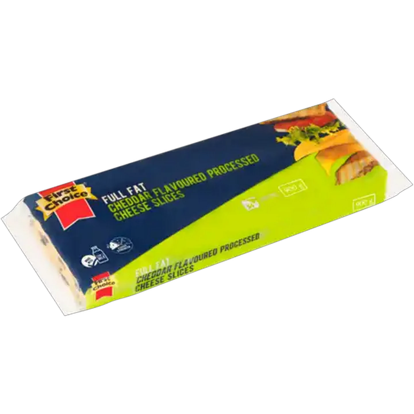 Image of First Choice Cheddar Flavoured Full Fat Processed Cheese Slices 54 Pack