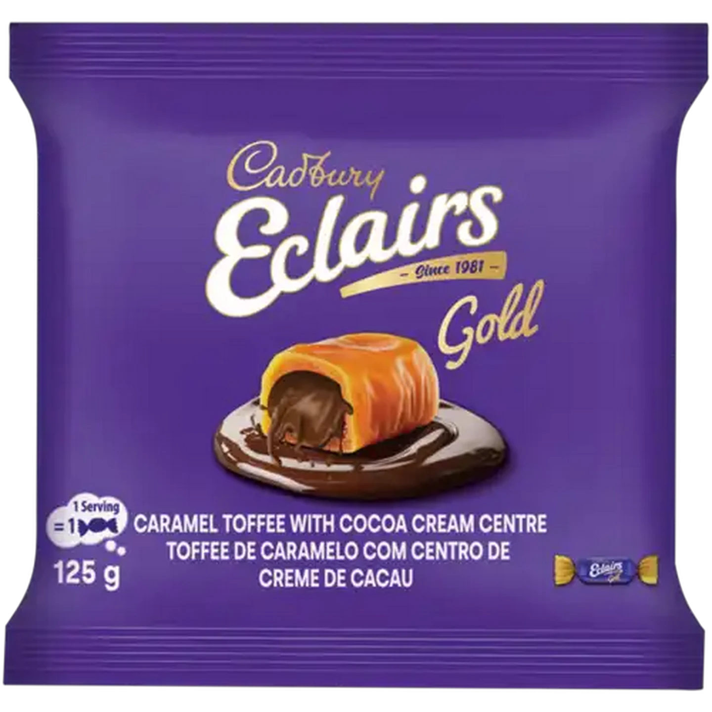 Image of Cadbury Eclairs Caramel Toffee with Cocoa Cream 125g