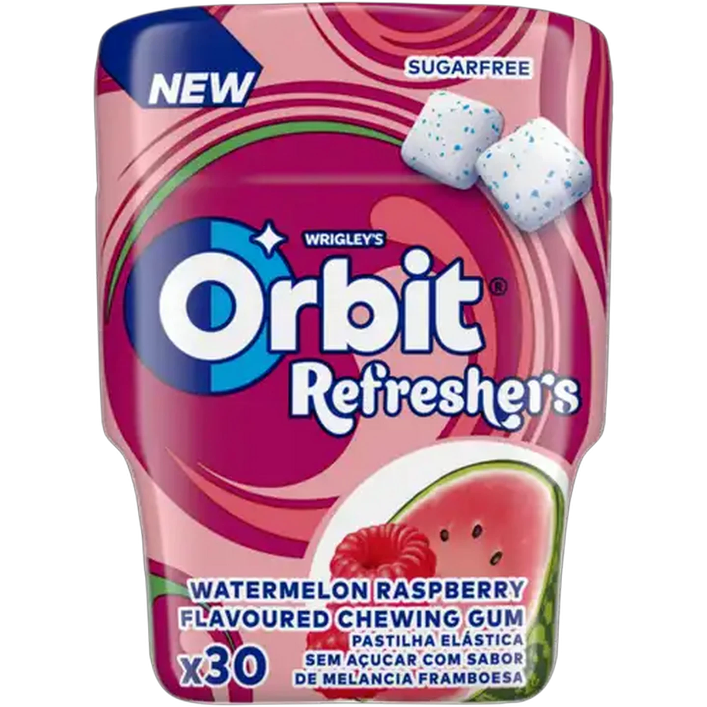 Image of Orbit Refreshers Watermelon Raspberry Flavoured Sugar Free Chewing Gum 30 Pack
