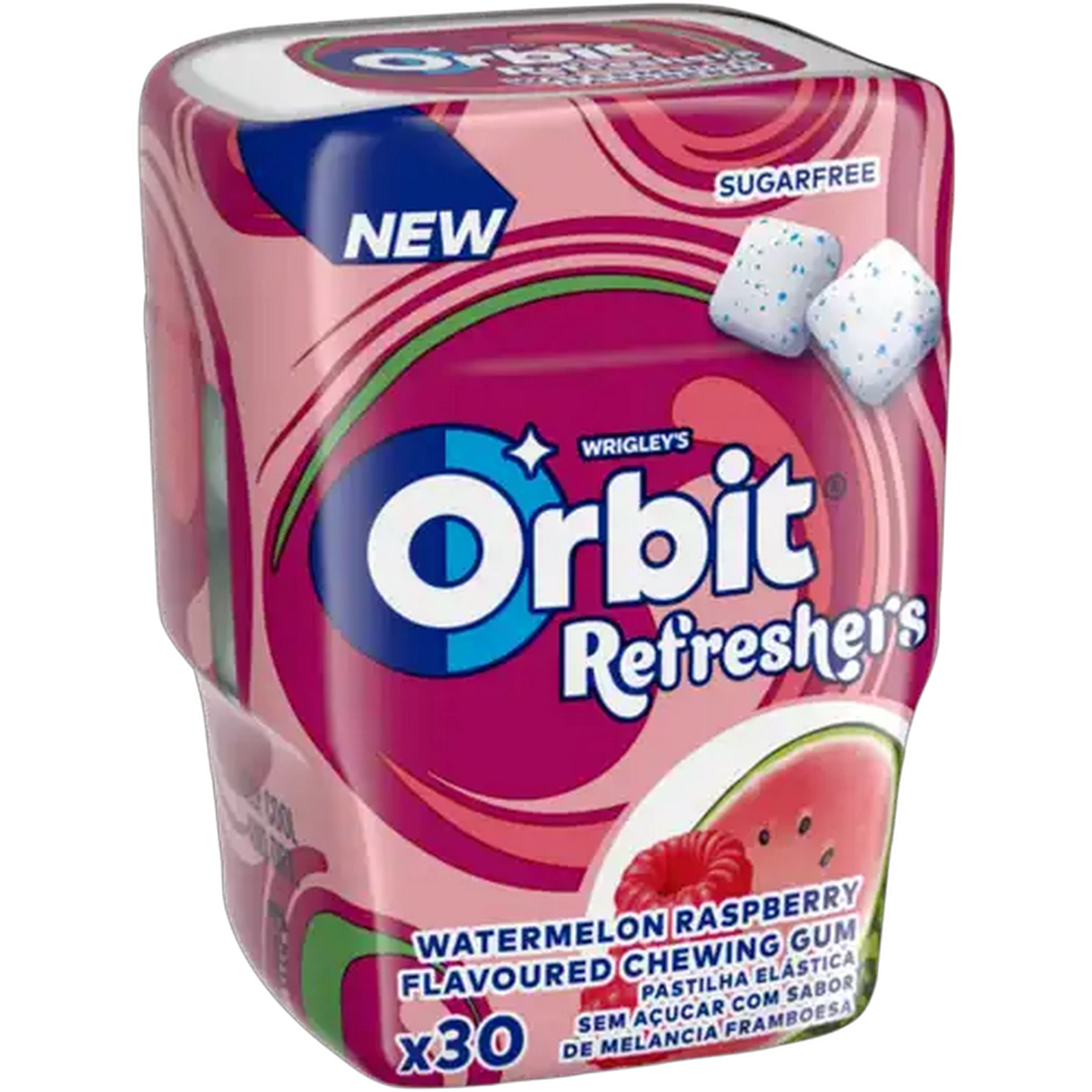 Image of Orbit Refreshers Watermelon Raspberry Flavoured Sugar Free Chewing Gum 30 Pack