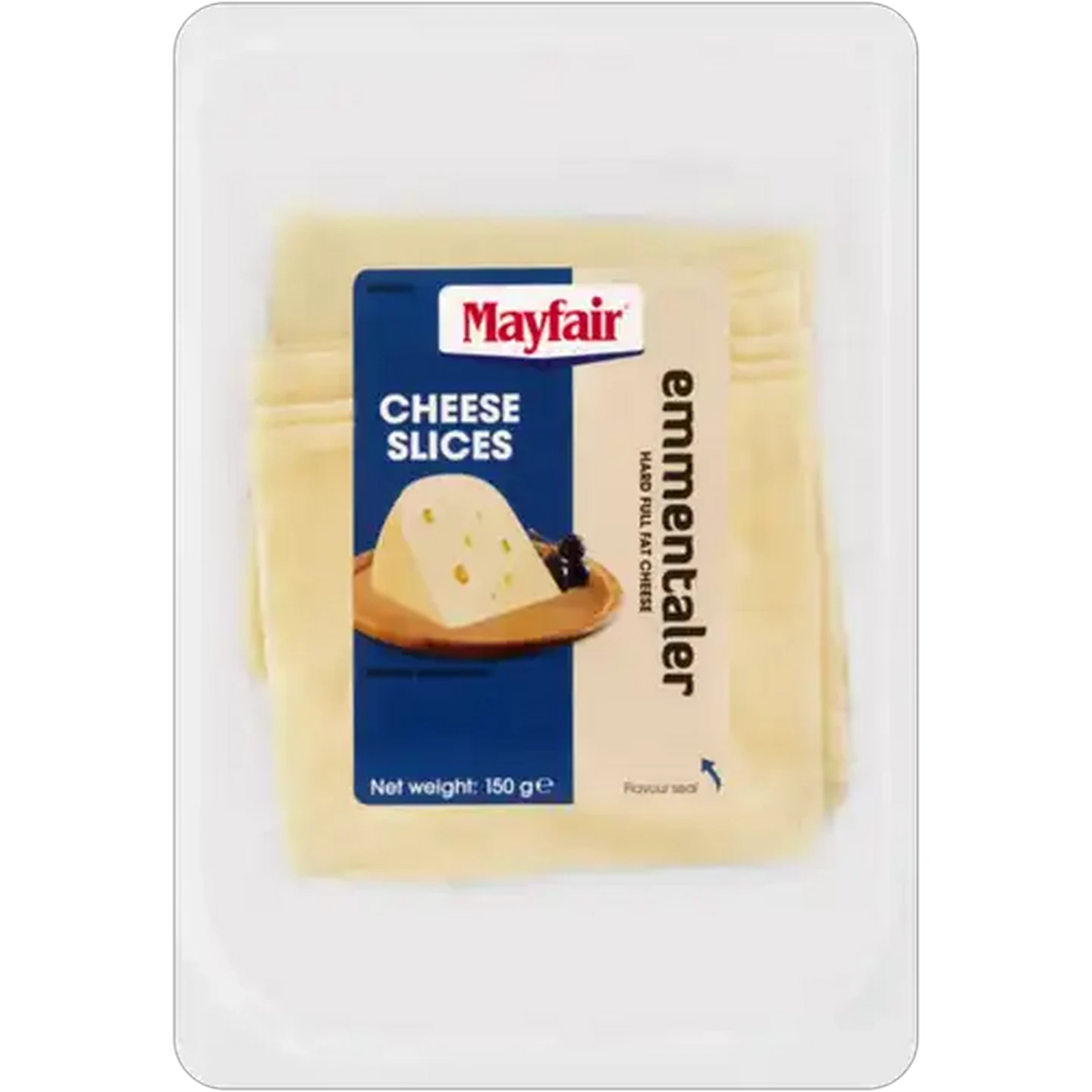 Image of Mayfair Emmentaler Hard Full Fat Cheese Slices 150g