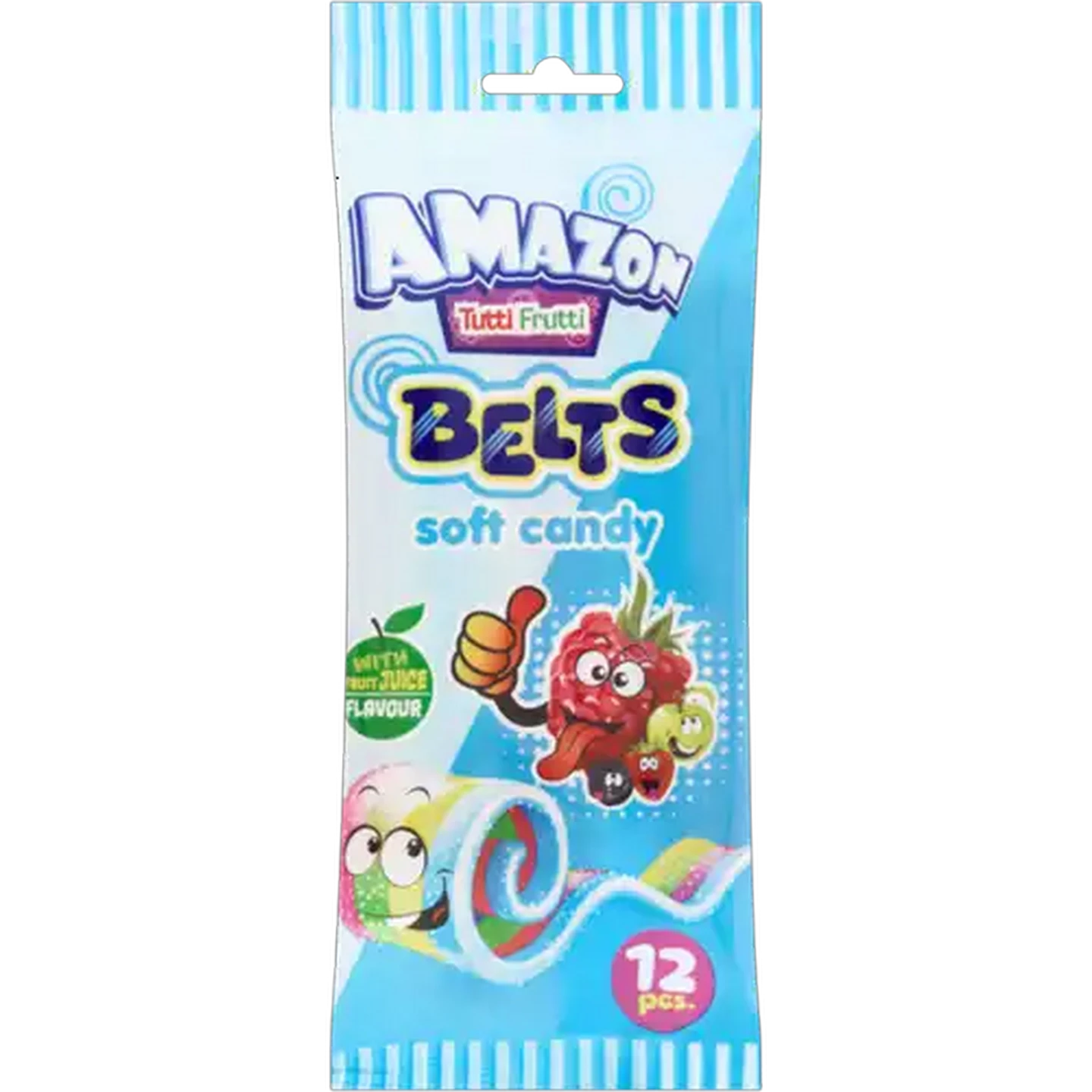 Image of Amazon Tutti Frutti Soft Candy Belts 12 Pack