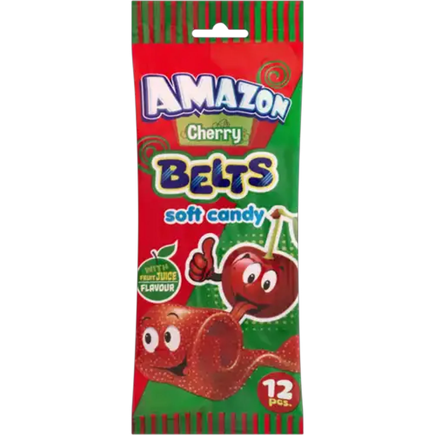 Image of Amazon Cherry Soft Candy Belts 12 Pack