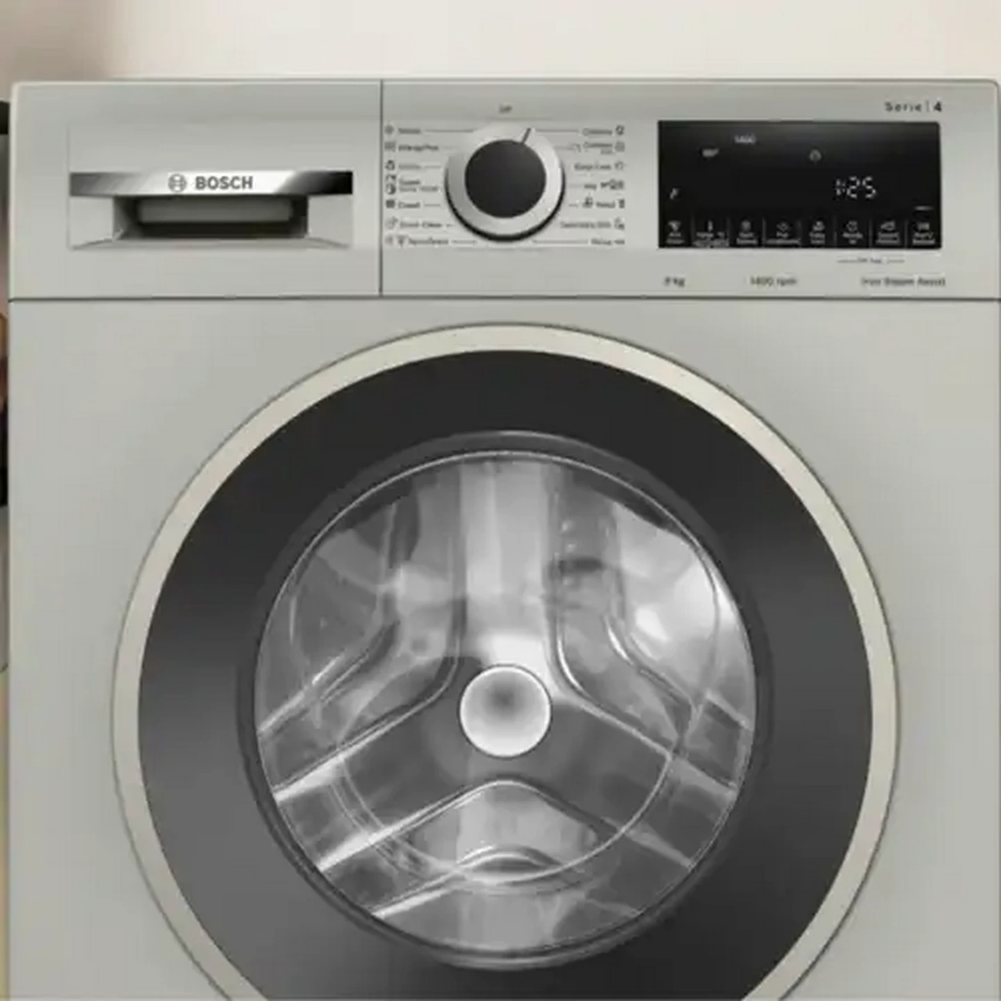 Image of Bosch Series 4 Silver Inox Front Loader Washing Machine 9kg (WGA1440XZA)