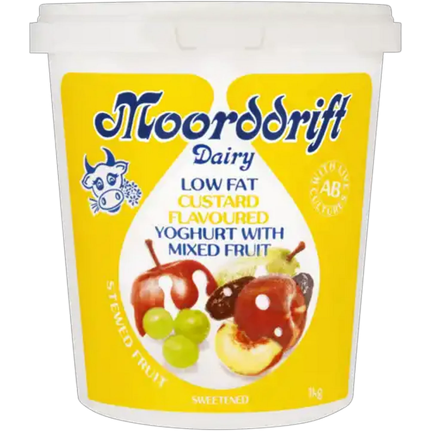 Image of Moorddrift Dairy Custard Flavoured Low Fat Yoghurt with Mixed Fruit 1kg