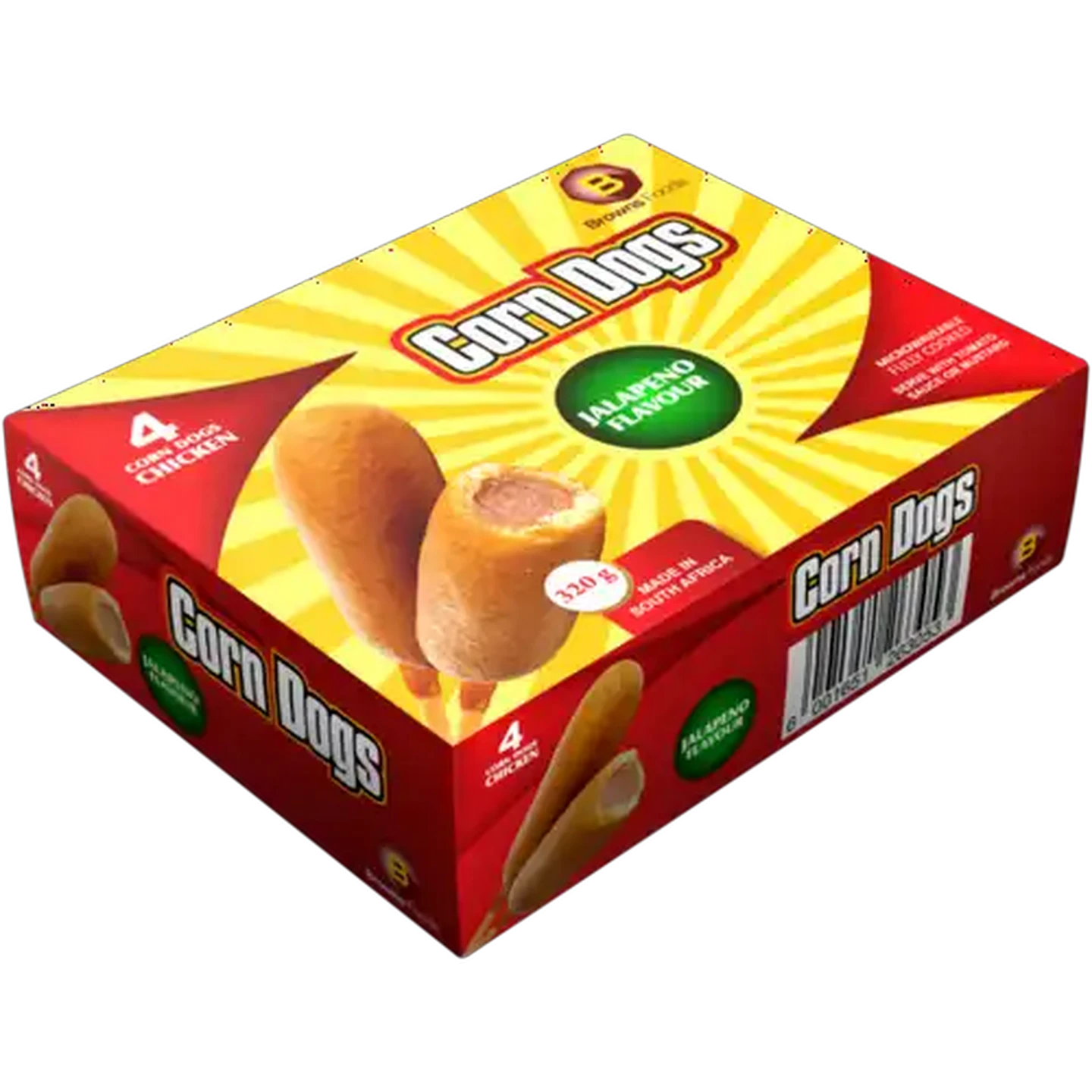 Image of Browns Foods Frozen Jalapeno Flavoured Chicken Corn Dogs 4 x 80g