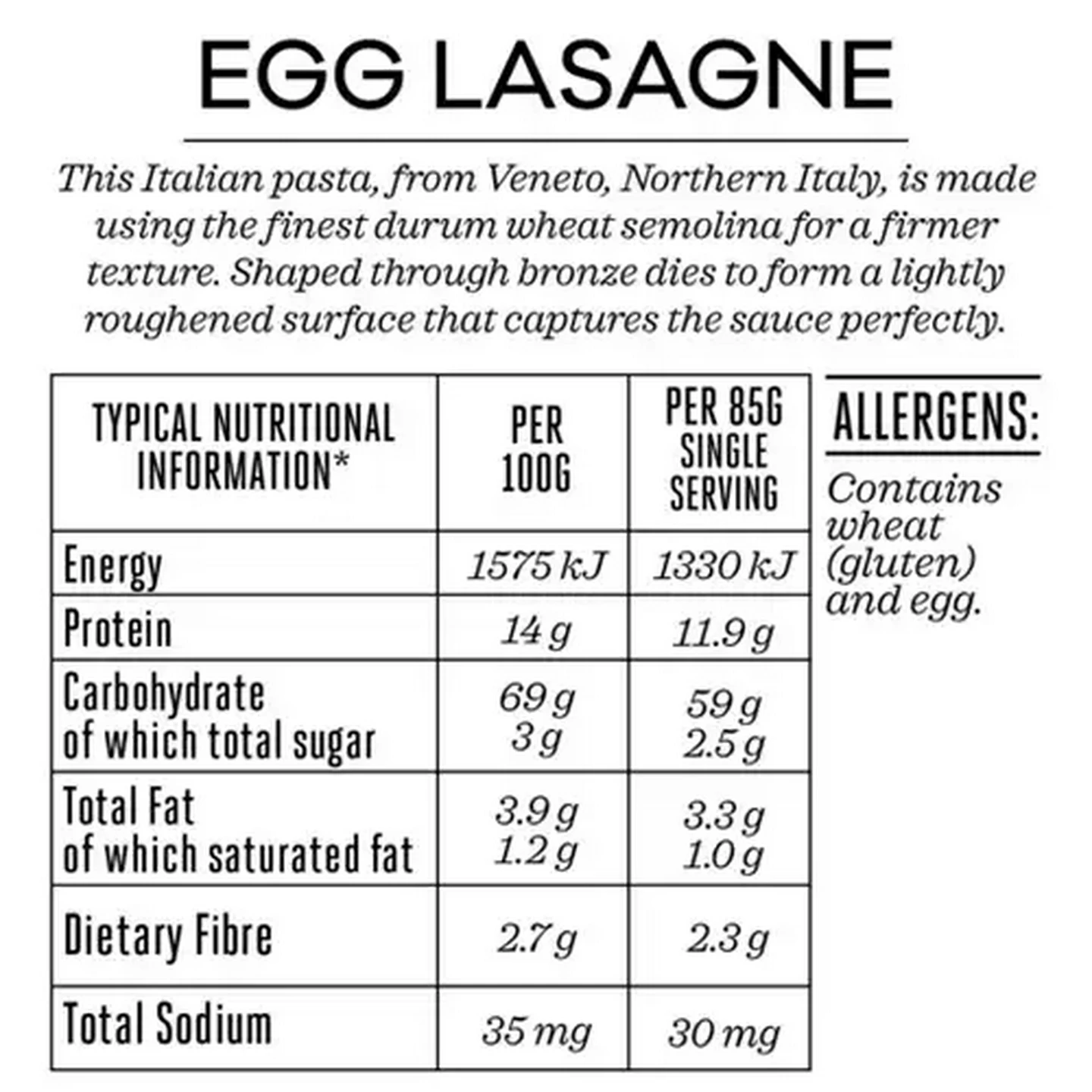 Image of Forage And Feast Egg Lasagne 500g