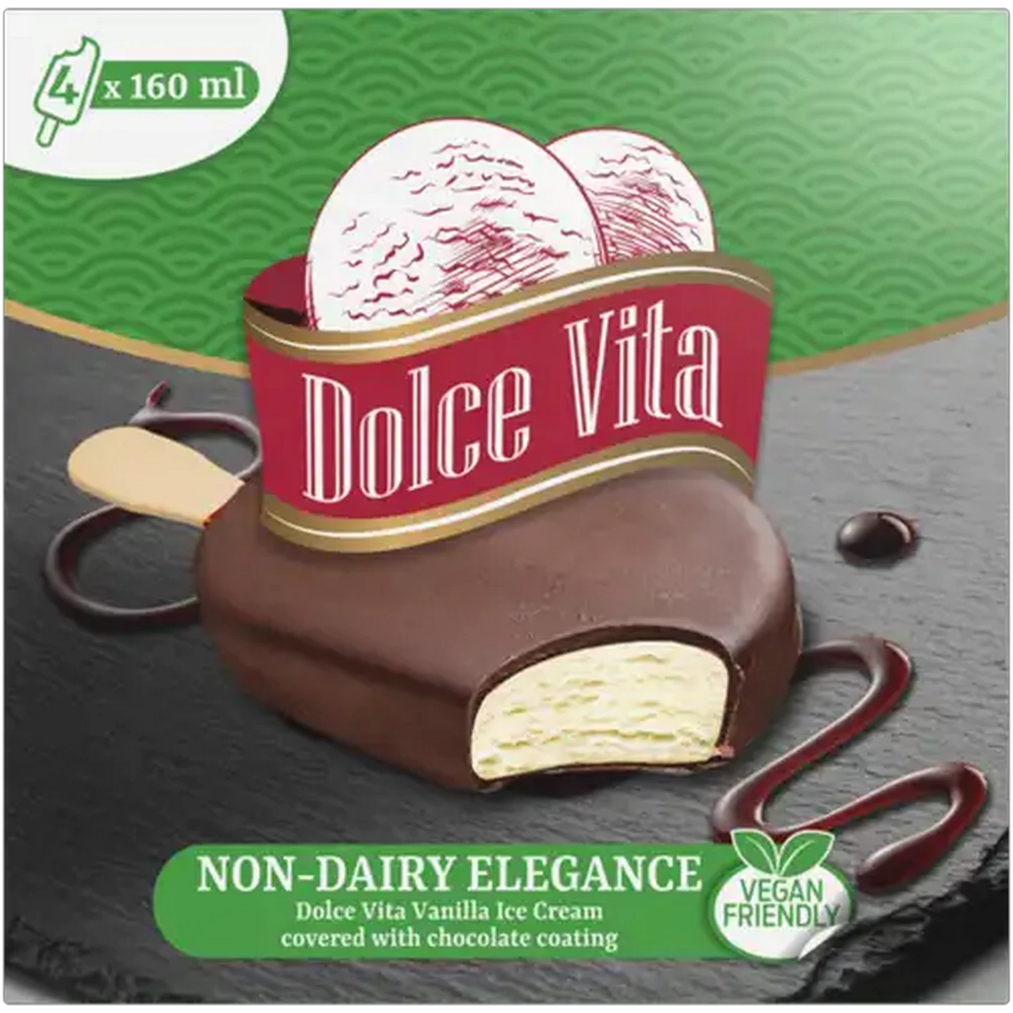 Image of Dolce Vita Elegance Non-Dairy Vanilla Ice Cream 4 x 160ml
