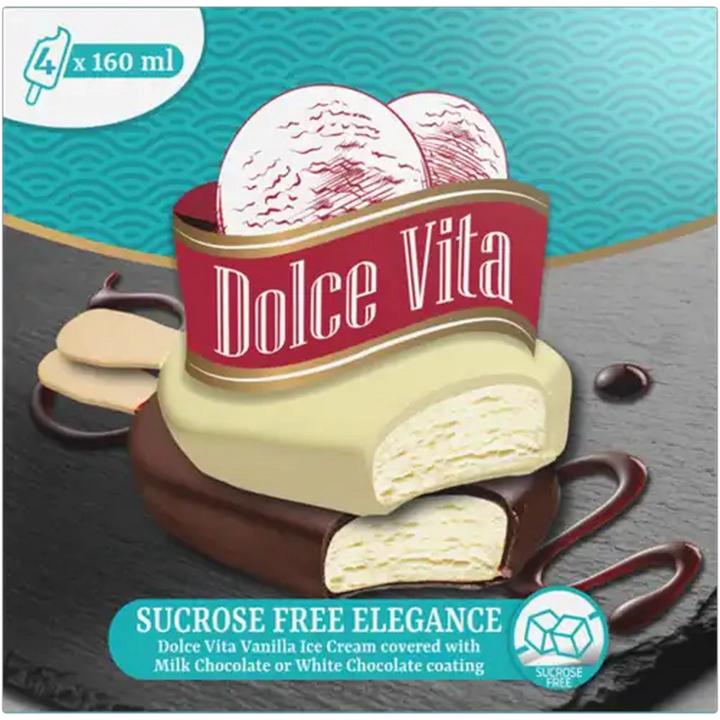 Image of Dolce Vita Elegance Sucrose Free Vanilla Ice Cream 4 x 160ml