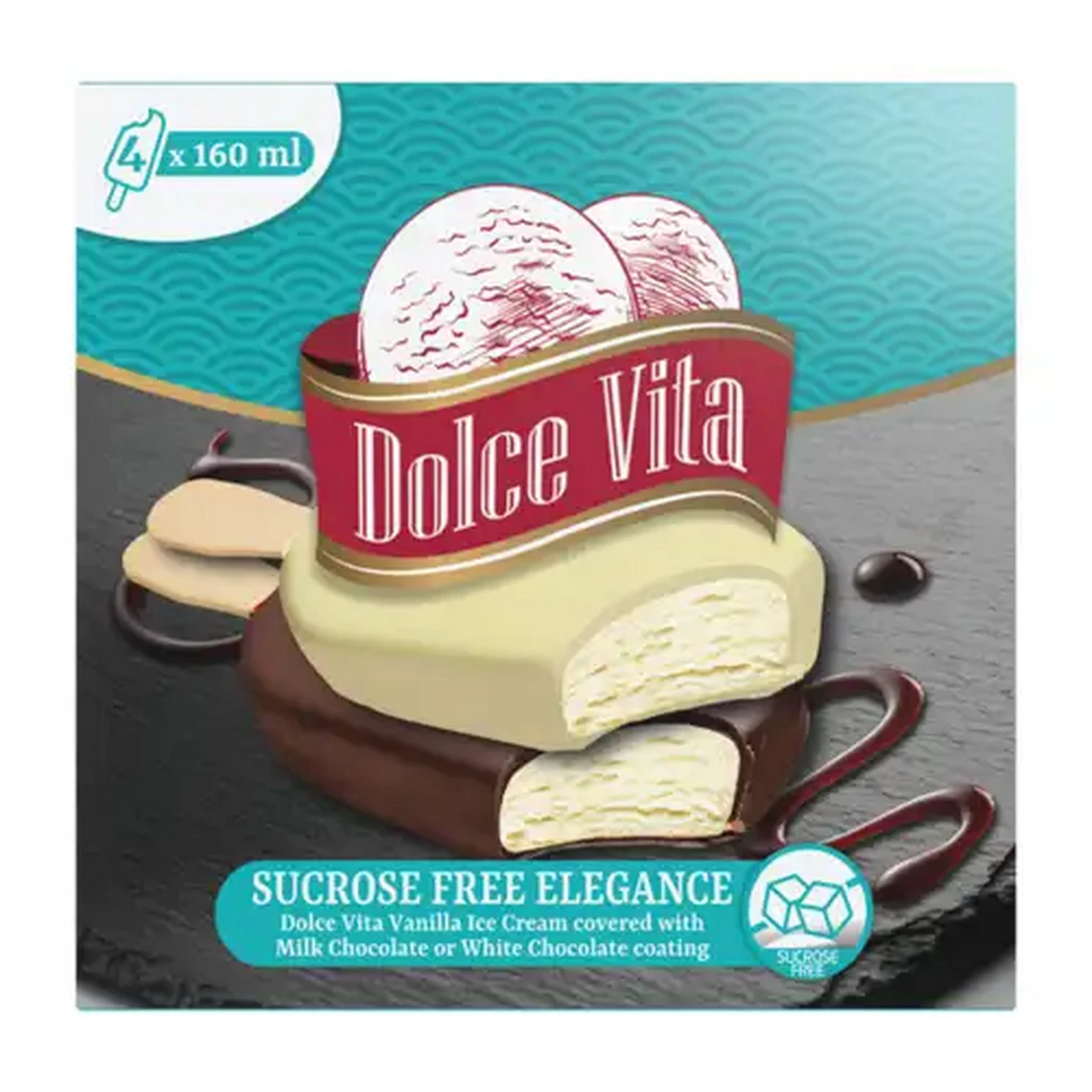 Image of Dolce Vita Elegance Sucrose Free Vanilla Ice Cream 4 x 160ml