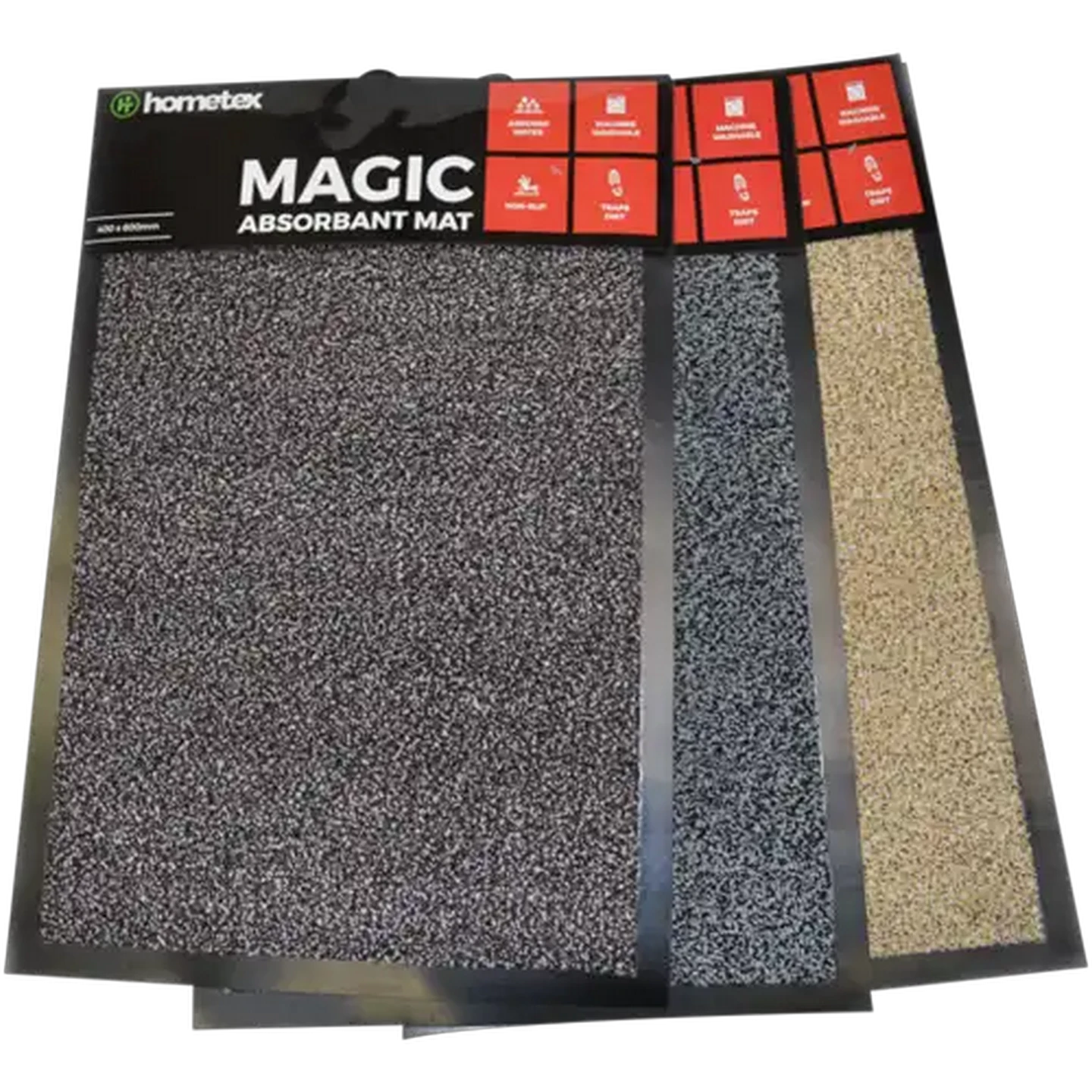 Image of Hometex Brown Magic Absorbent Door Mat 400 x 600mm (Colour May Vary)