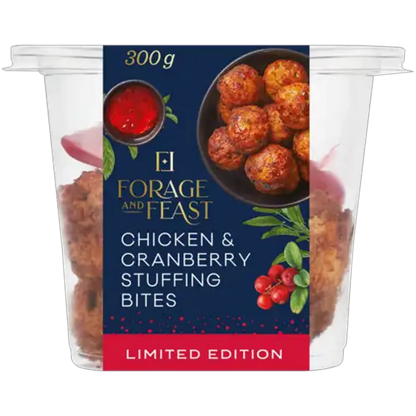 Image of Forage And Feast Limited Edition Chicken & Cranberry Stuffing Bites 300g