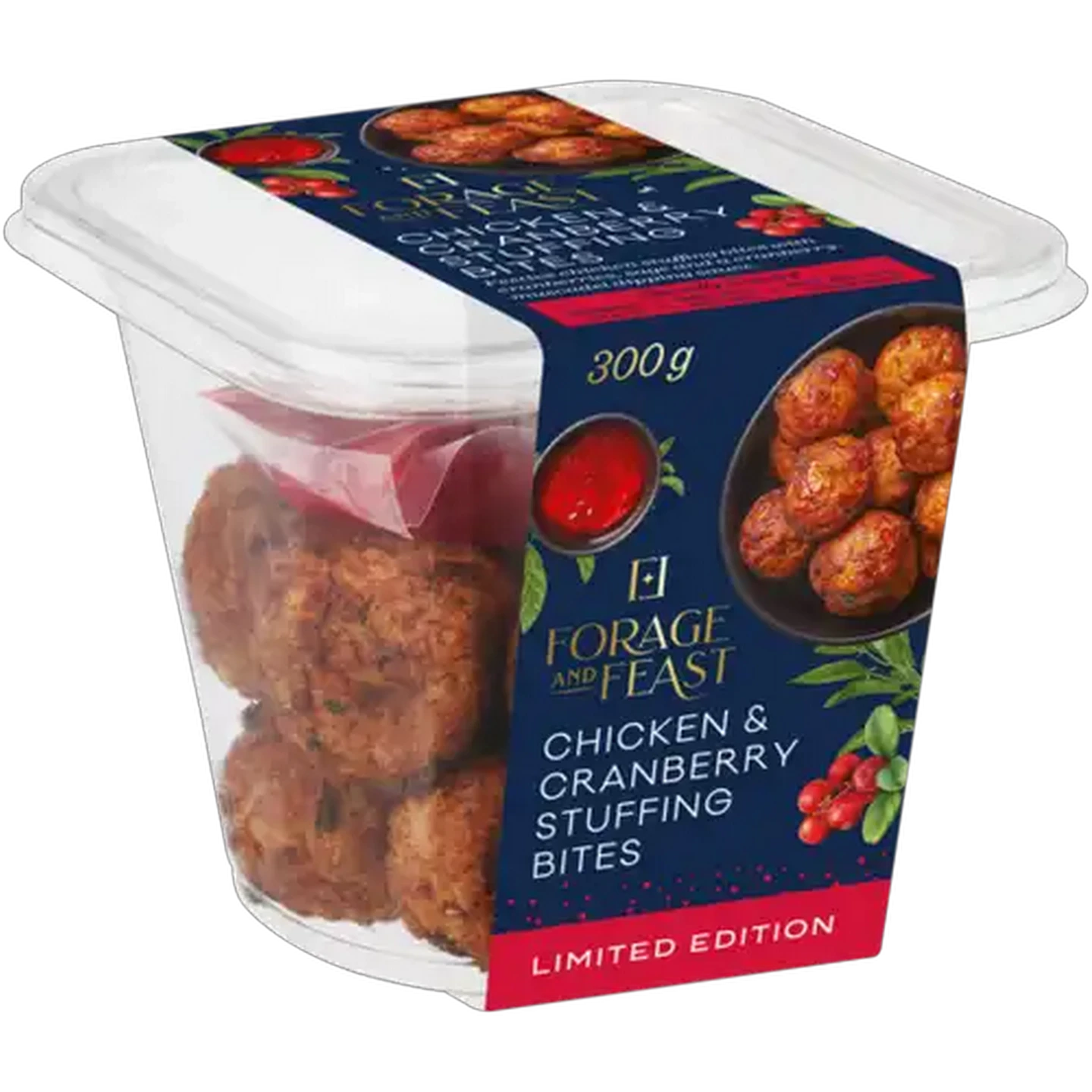 Image of Forage And Feast Limited Edition Chicken & Cranberry Stuffing Bites 300g