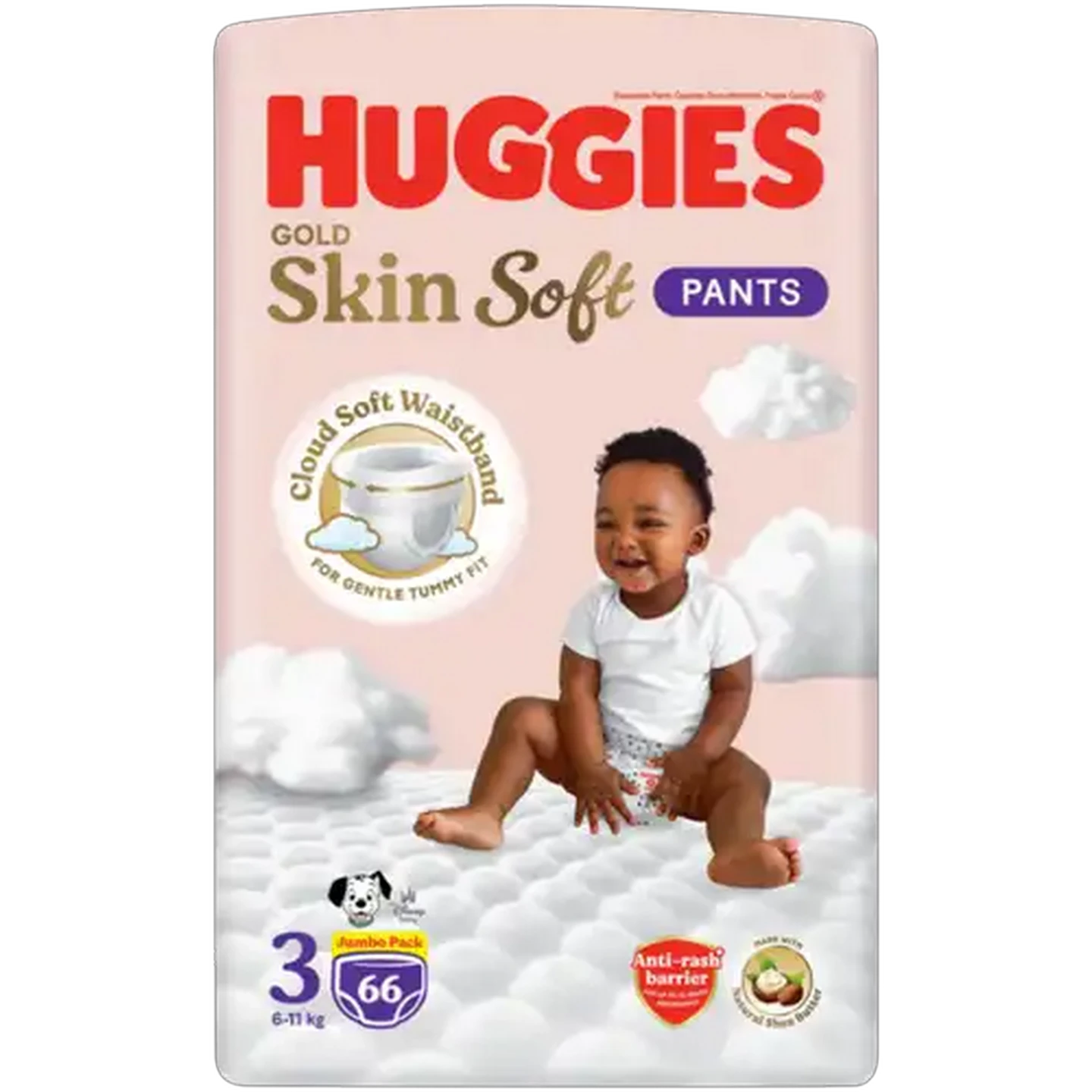 Image of Huggies Gold Skin Soft Size 3 Disposable Nappy Pants 66 Pack