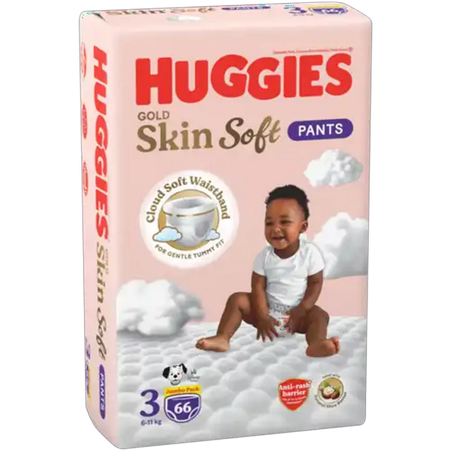 Image of Huggies Gold Skin Soft Size 3 Disposable Nappy Pants 66 Pack