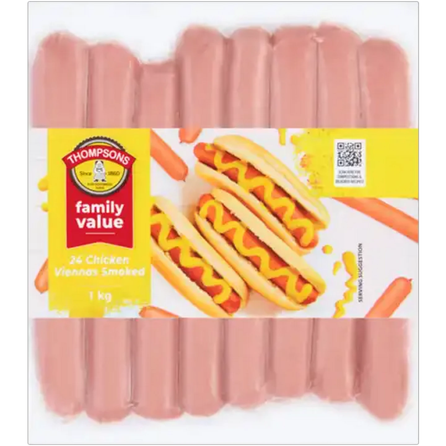 Image of Thompsons Family Value Smoked Chicken Viennas 1kg