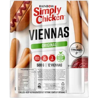 RAINBOW Simply Chicken Original Smoked Viennas 500g