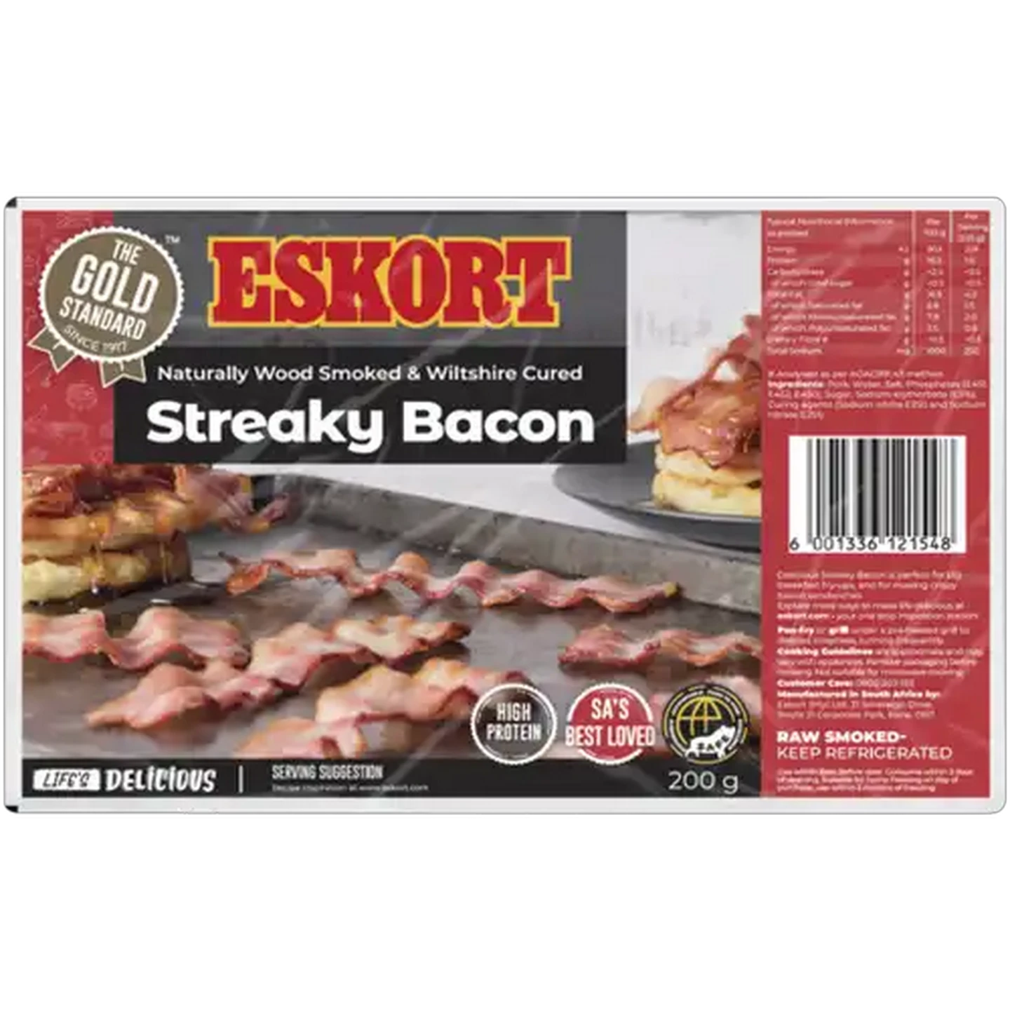 Image of Eskort Wood Smoked Rindless Streaky Bacon 200g