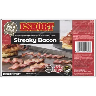 Eskort Wood Smoked Rindless Streaky Bacon 200g