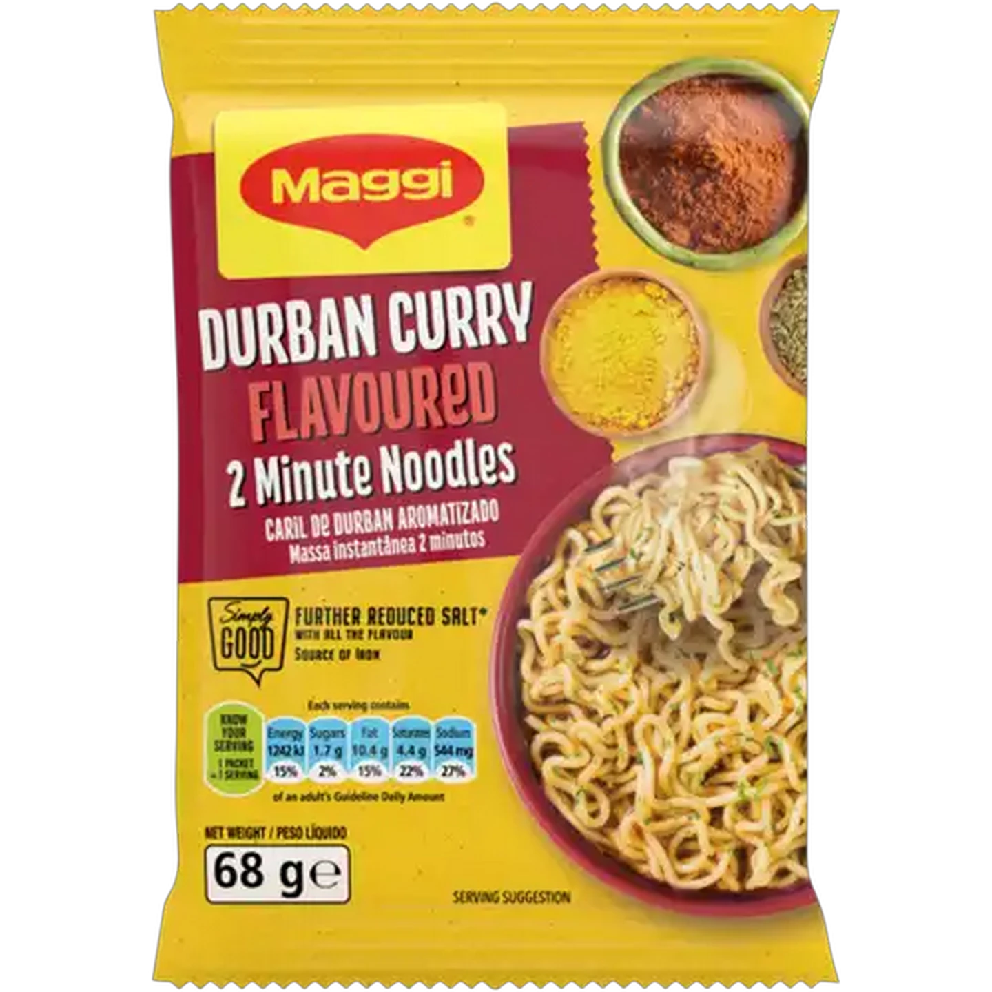 Image of Maggi Durban Curry Flavoured 2 Minute Noodles 5 x 68g