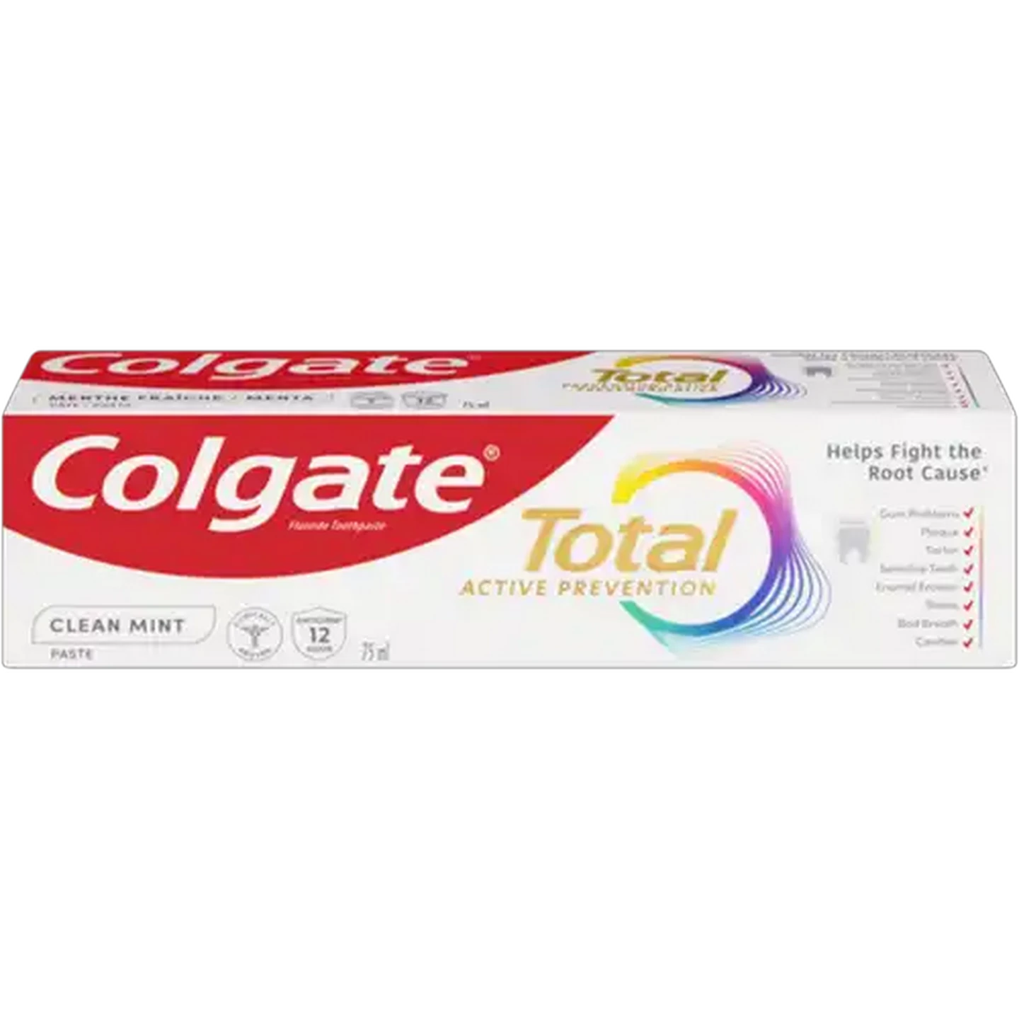 Image of Colgate Total Active Prevention Clean Mint Fluoride Toothpaste 75ml