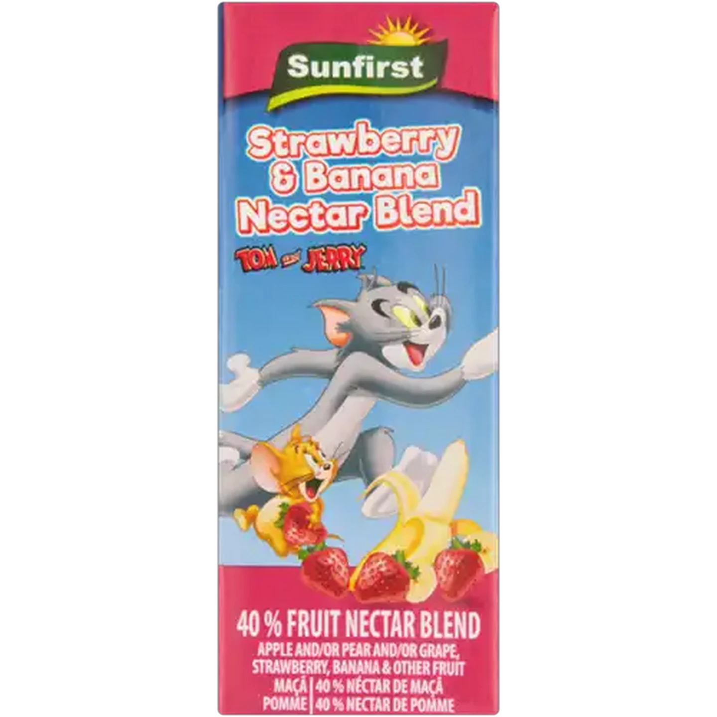Image of Sunfirst Tom & Jerry Strawberry & Banana 40% Fruit Nectar Blend 200ml