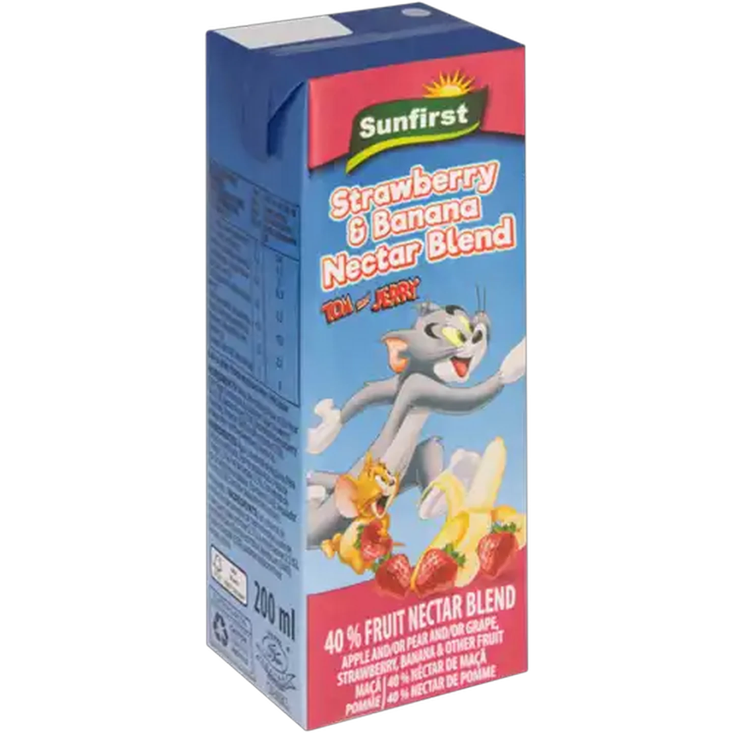 Image of Sunfirst Tom & Jerry Strawberry & Banana 40% Fruit Nectar Blend 200ml