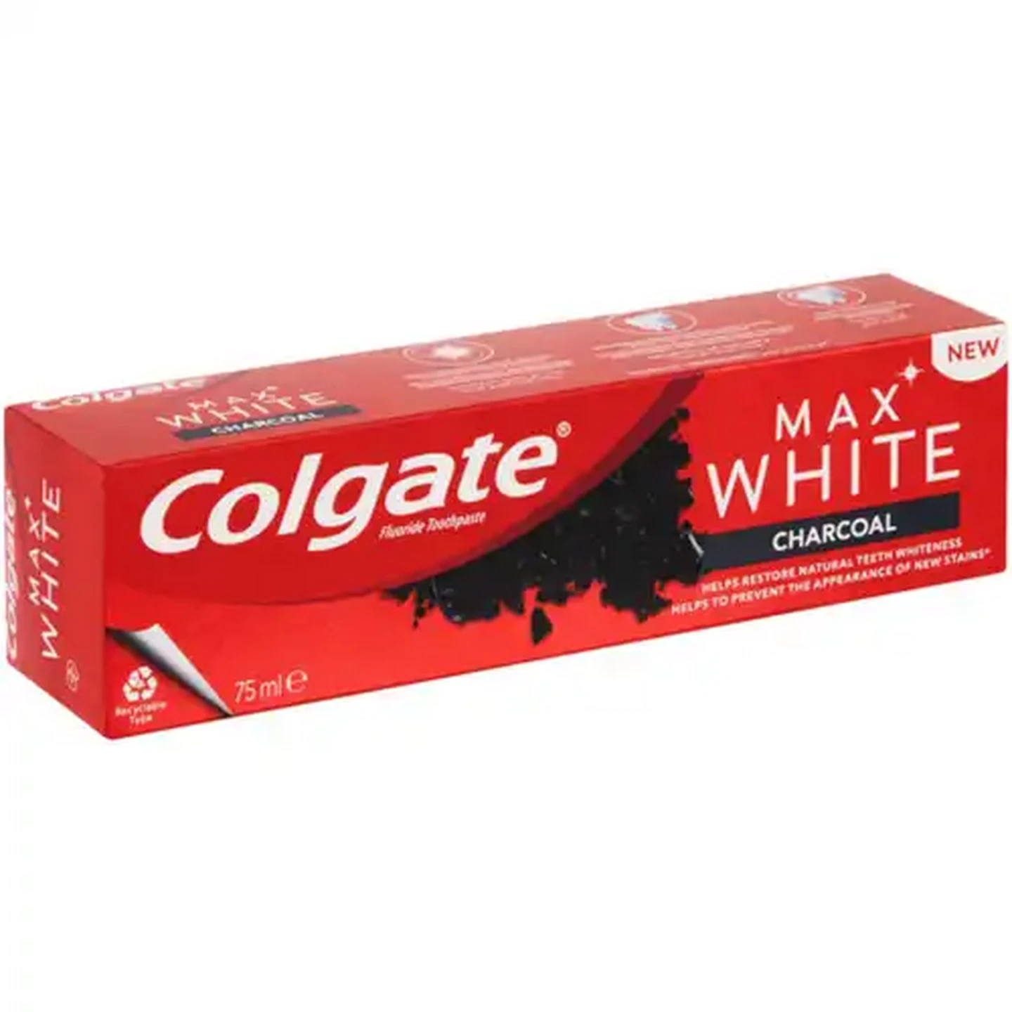Image of Colgate Max White Charcoal Fluoride Toothpaste 75ml
