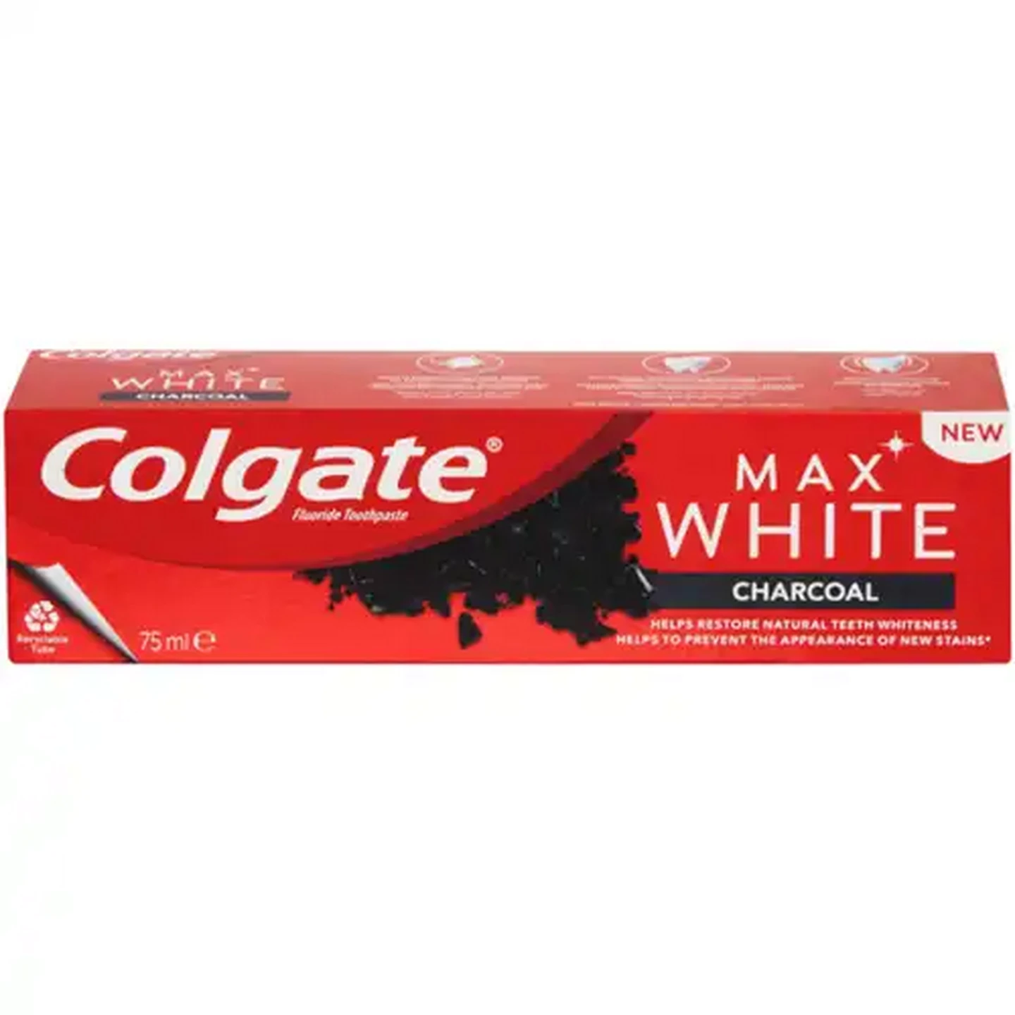 Image of Colgate Max White Charcoal Fluoride Toothpaste 75ml