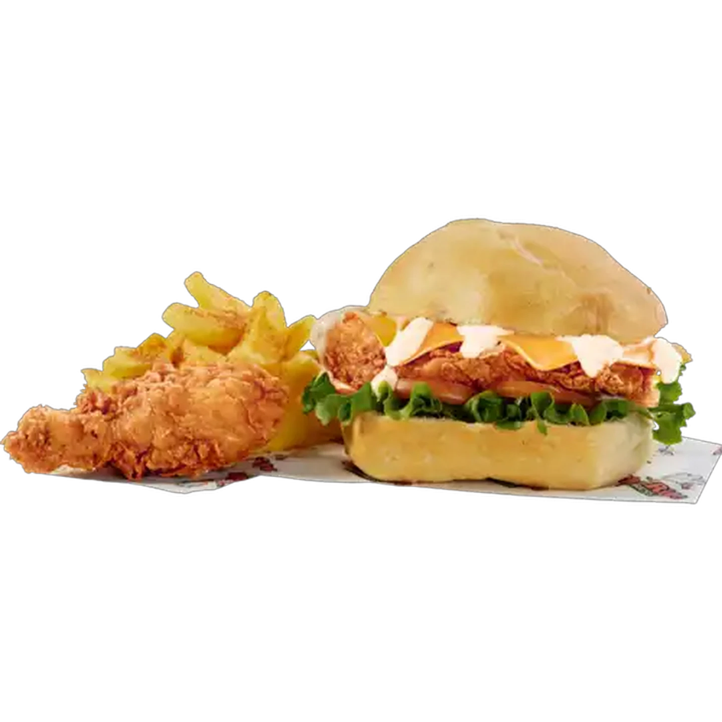 Image of Chicrite Panini Burger, 1 x Regular Chips & 1 Piece Fried Chicken