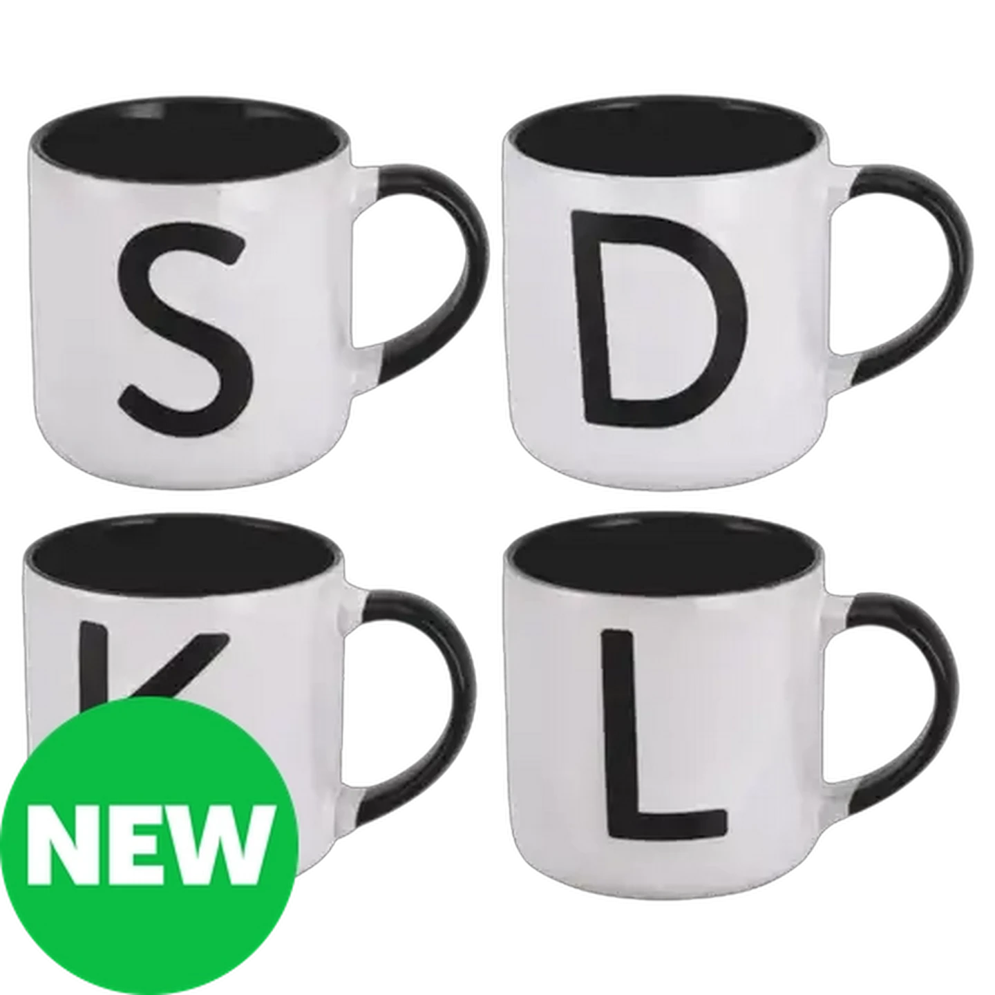 Image of Letter Stoneware Coffee Mug 400ml (Type May Vary)