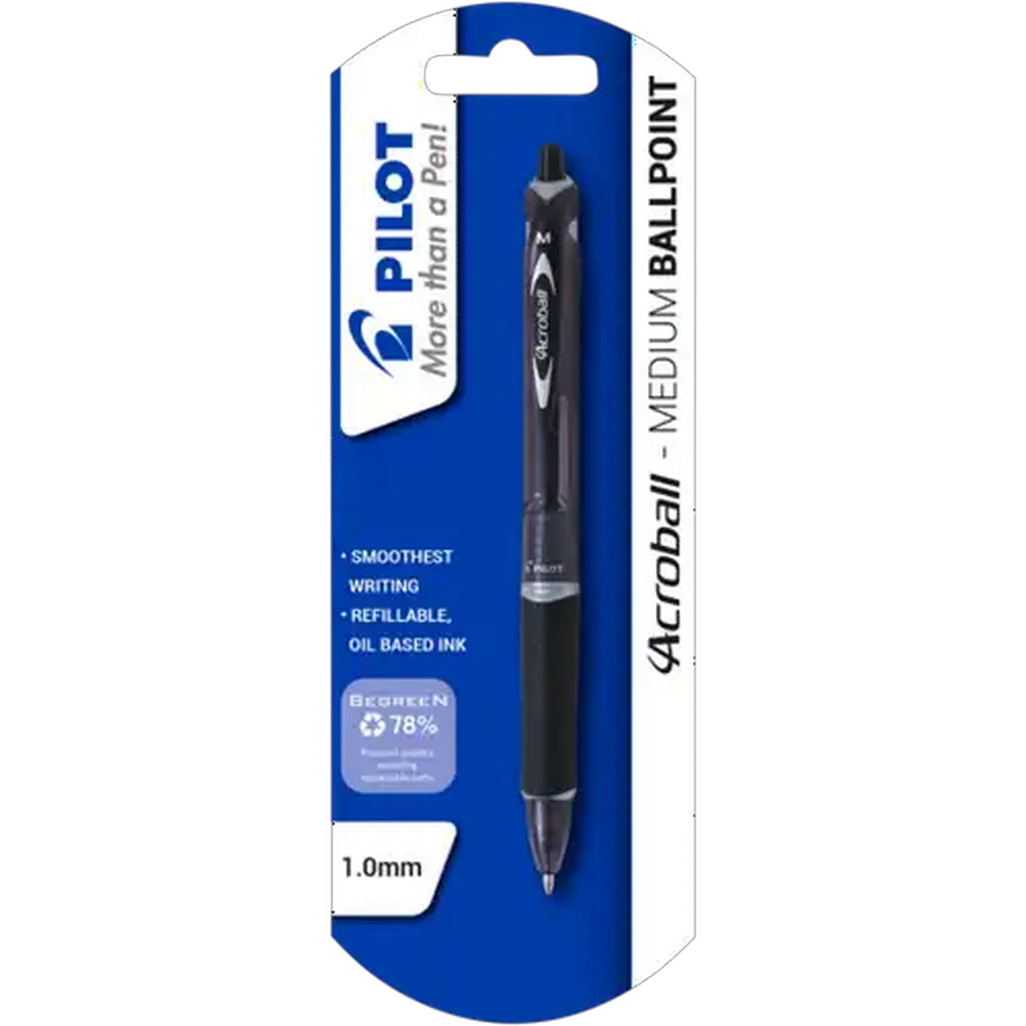 Image of Pilot Black Acroball Ballpoint Pen 1.0mm