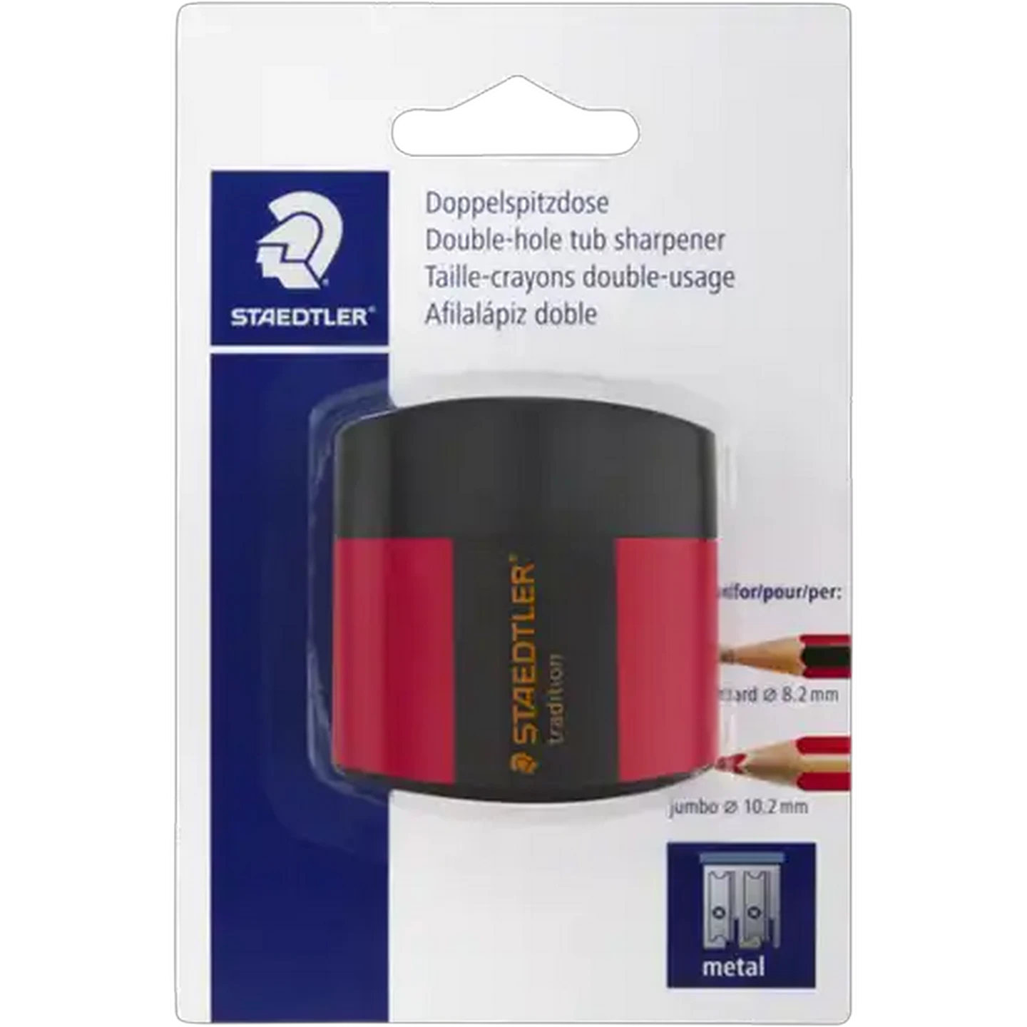 Image of Staedtler Black & Red Double Hole Barrel Sharpener