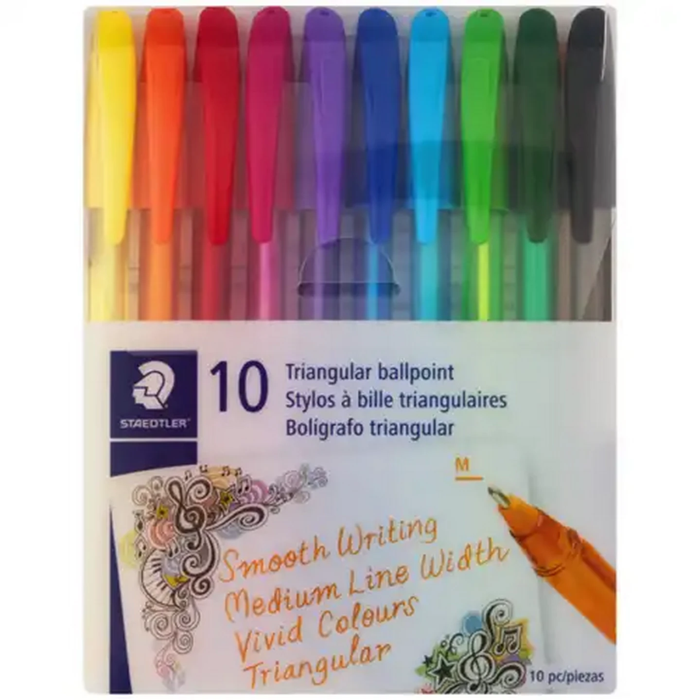 Image of Staedtler Fluorescent Medium Ballpoint Pens 1mm 10-Pack