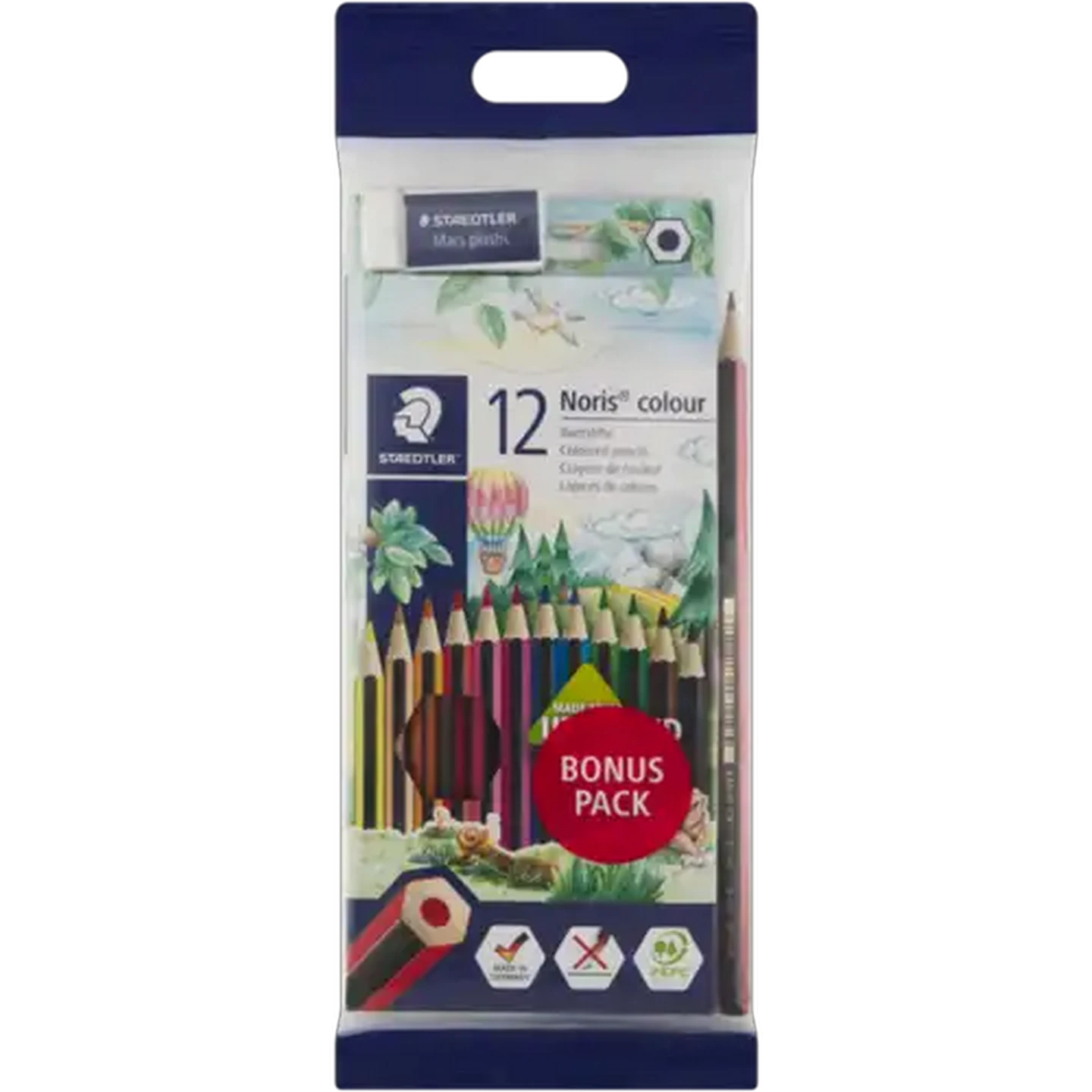 Image of Staedtler Noris Multicoloured Colouring Pencils & Bonus Eraser Set 13-Piece