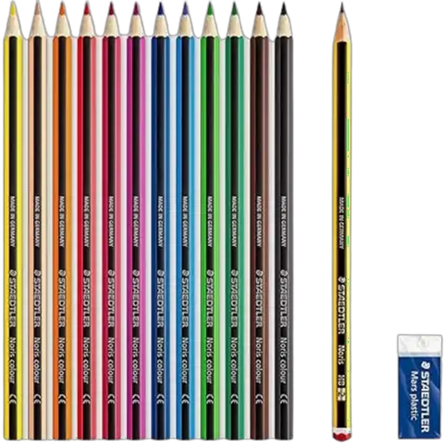 Image of Staedtler Noris Multicoloured Colouring Pencils & Bonus Eraser Set 13-Piece