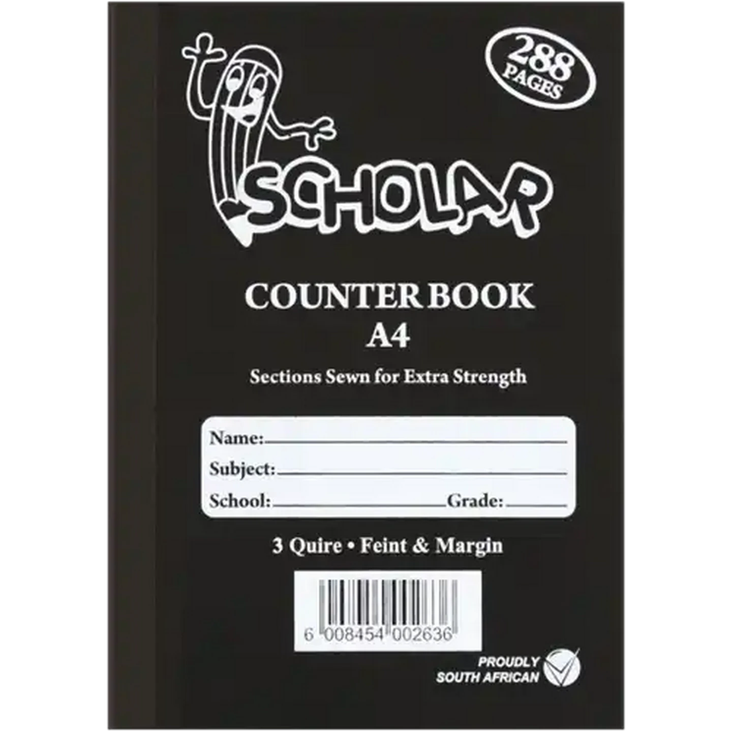 Image of Scholar A4 Feint & Margin Hardcover Counter Book 288 Page