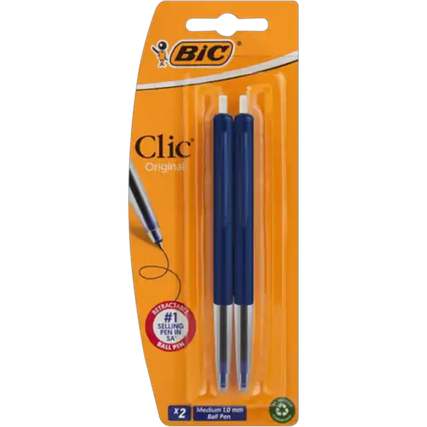 Image of BIC Clic Blue Ballpoint Pens 2-Pack