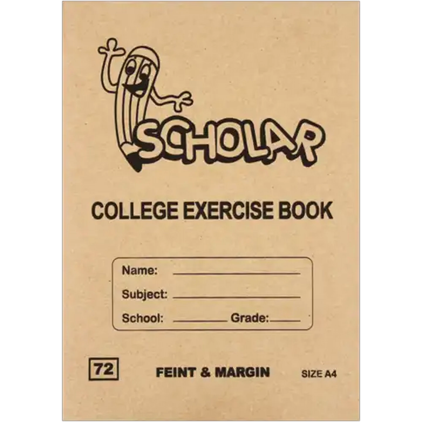 Image of Scholar A4 Feint & Margin College Exercise Book 72 Page