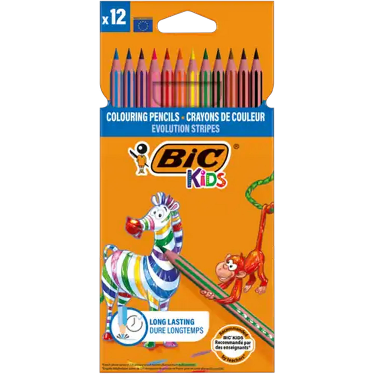 Image of BIC Kids Evolution Stripes Colouring Pencils 12-Pack