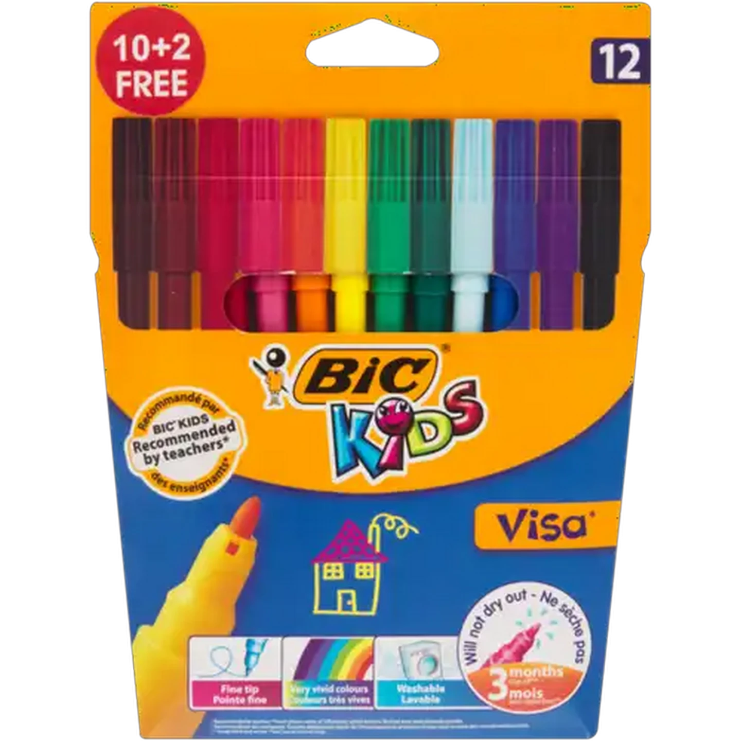 Image of BIC Kids Visa Colouring Felt Pens 12-Pack
