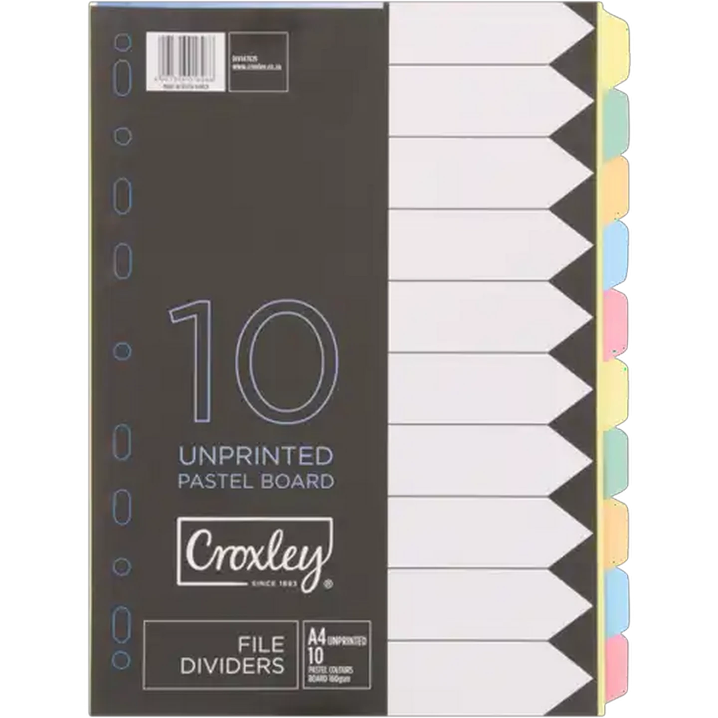 Image of Croxley A4 Multicoloured Pastel Unprinted File Dividers 10-Pack (Colour May Vary)