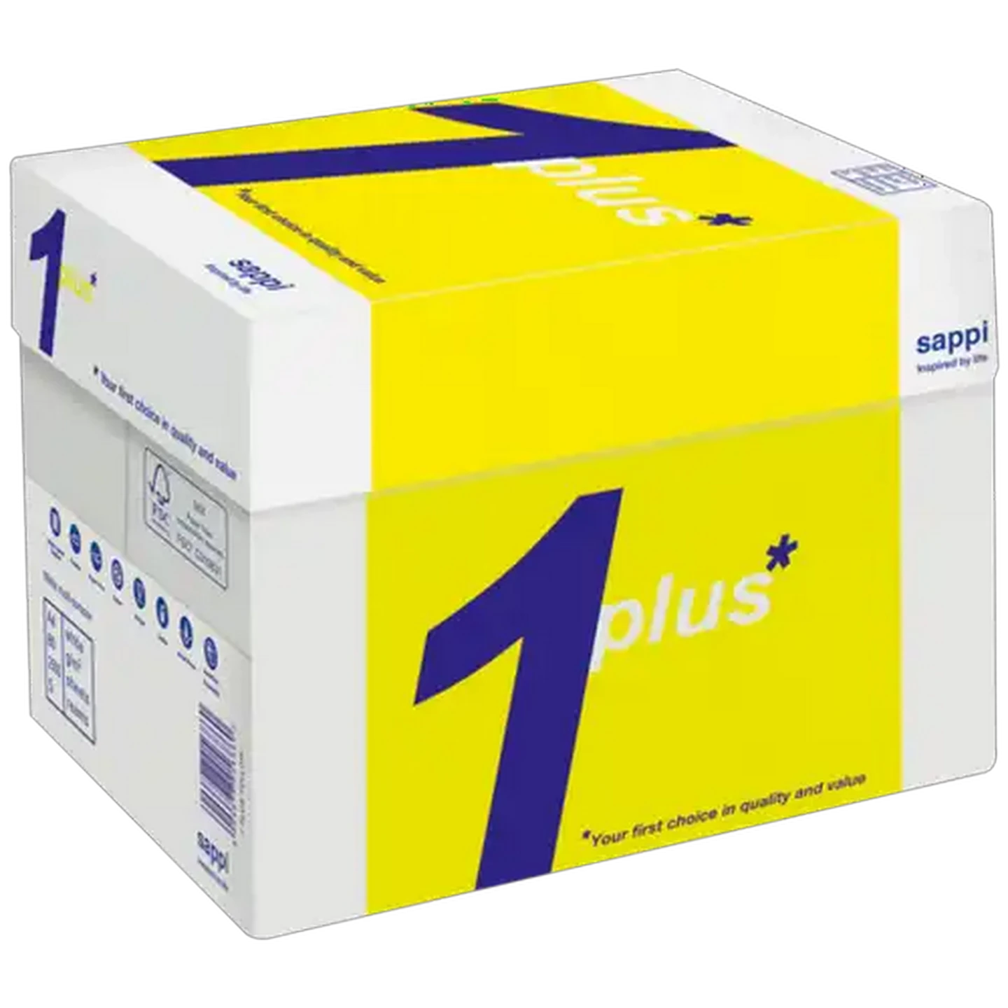 Image of Sappi 1 Plus A4 Copy Paper 5 x 500 Sheets