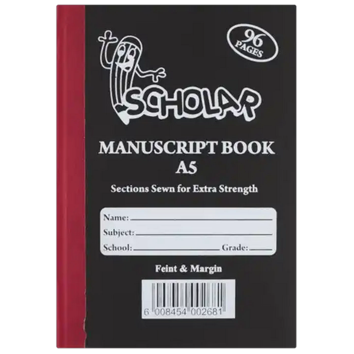 Image of Croxley Scholar A5 Feint & Margin Hardcover Manuscript Book 96 Pages