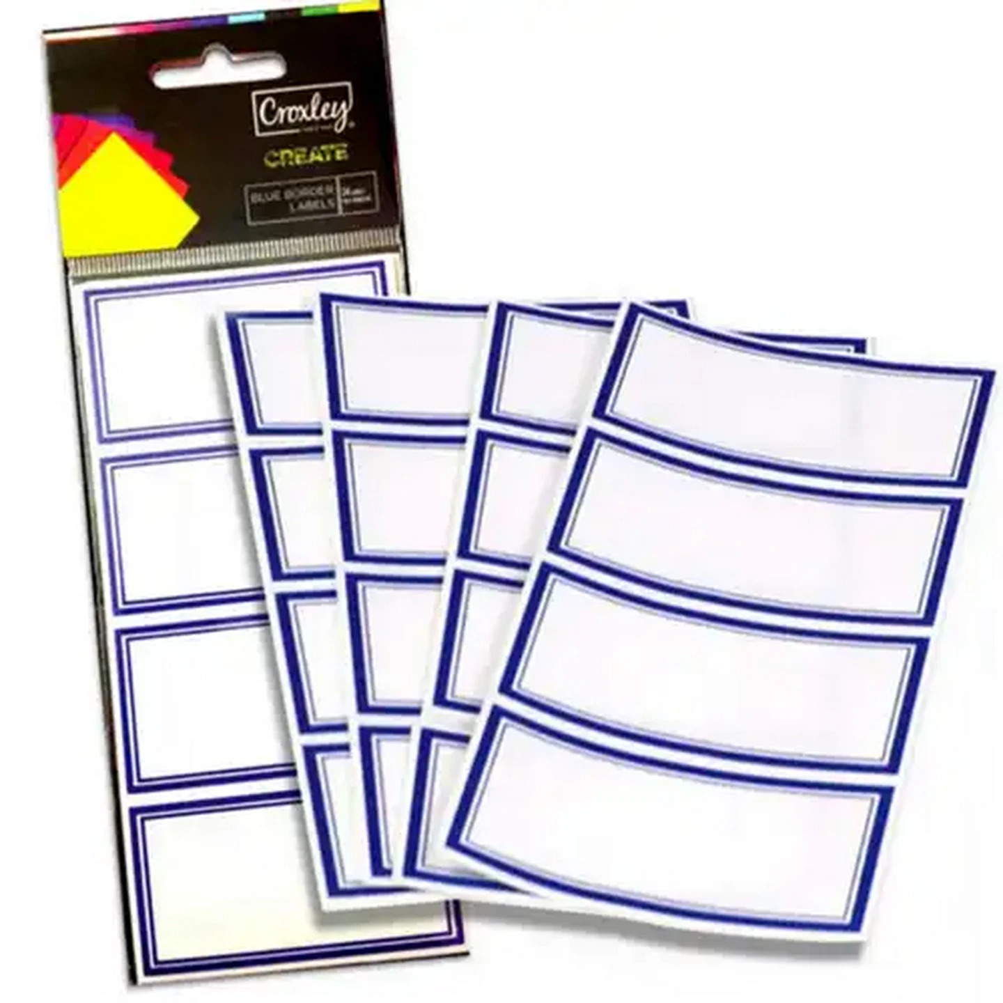 Image of Croxley Blue Border Labels 24-Pack