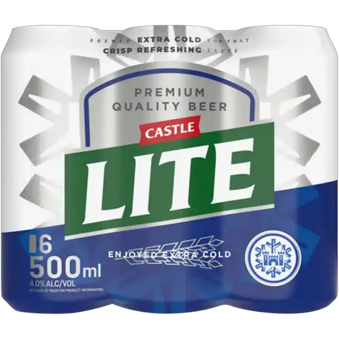 Image of Castle Lite Premium Beer Cans 6 x 500ml