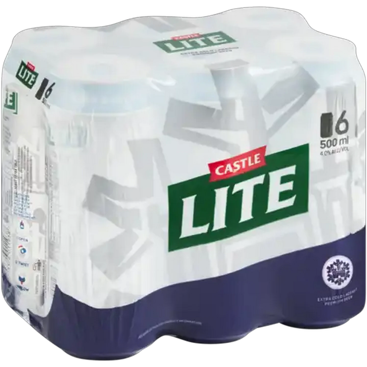 Image of Castle Lite Premium Beer Cans 6 x 500ml