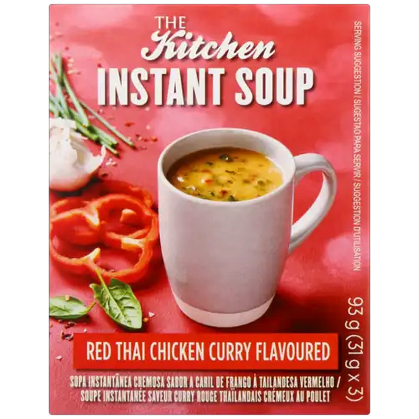 Image of The Kitchen Red Thai Chicken Curry Flavoured Instant Soup 3 Pack 93g