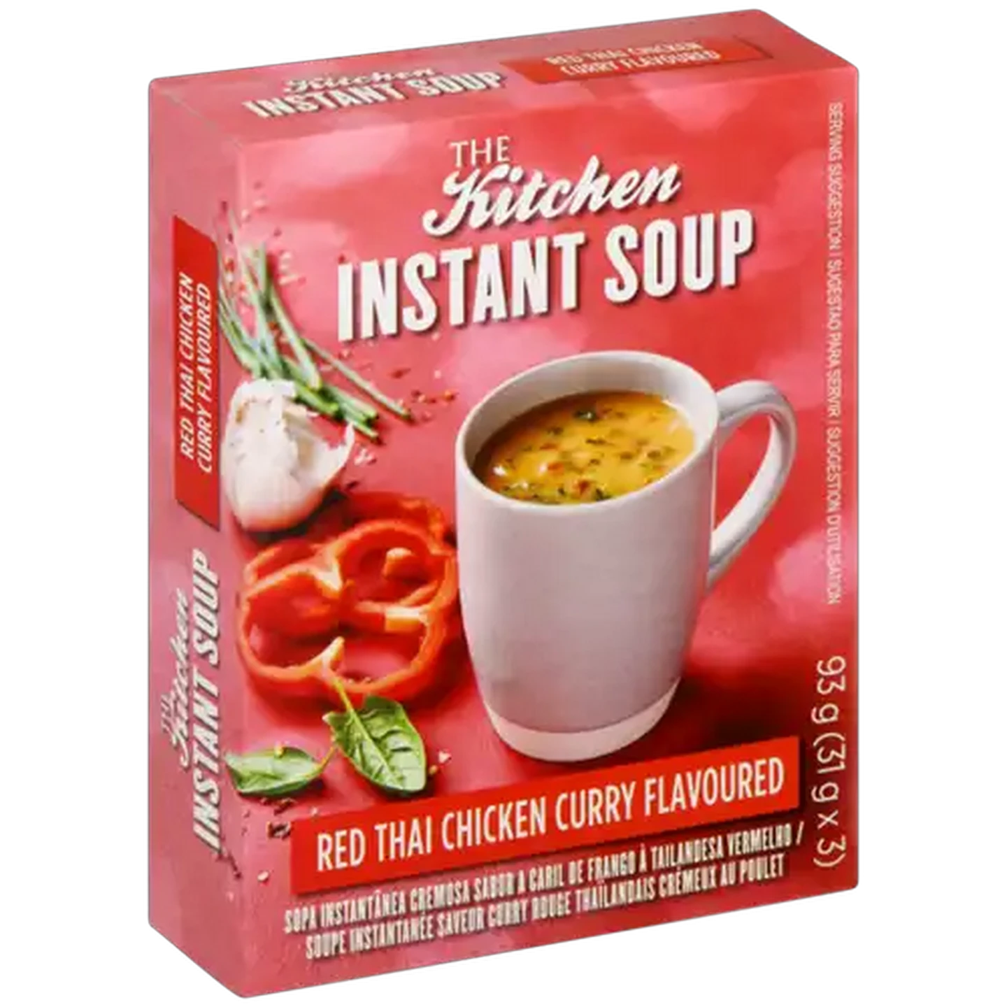 Image of The Kitchen Red Thai Chicken Curry Flavoured Instant Soup 3 Pack 93g